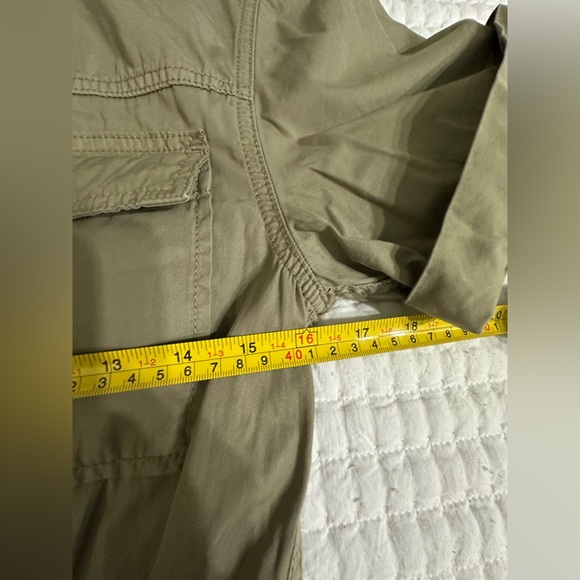 350 Gap Utility Jumpsuit Cargo short sleeve cinched waist army green womens sz 4 - Picture 8 of 11